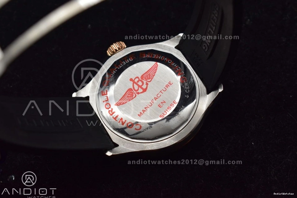 A SuperOcean Rubber Automatic BLSF Best 1:1 1165 Edition Black Comfortable RG Black on SS Strap 42 Dial 1005